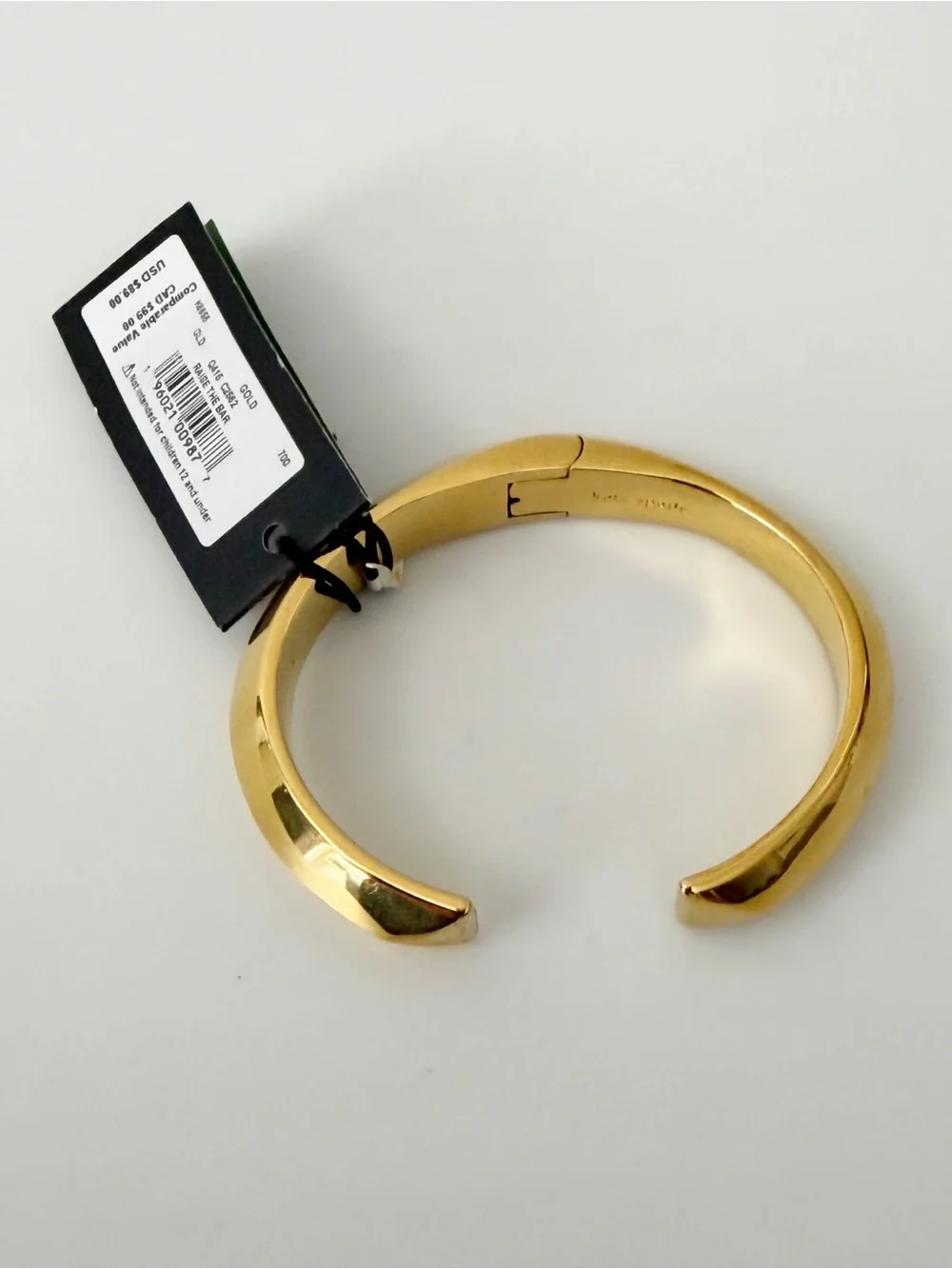 Kate Spade Raise The Bar Gold Tone Hinge Bracelet Bangle Cuff NWT - Picture 2 of 8